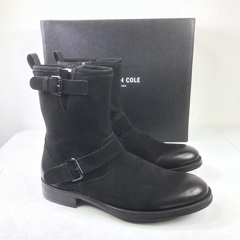 KENNETH Cole New York Hugh C Leather Moto Boots